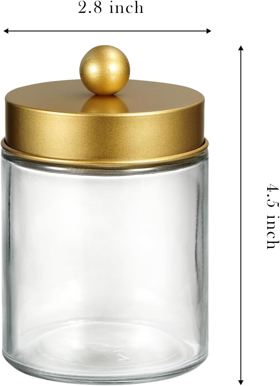 Apothecary jar size: about 2.8 inches wide and 4.5 inches high